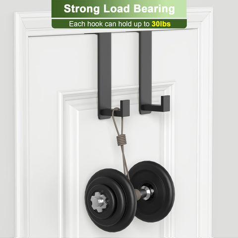 VINHOLD over-the-door-hook minimalist black finish blends with any decor.