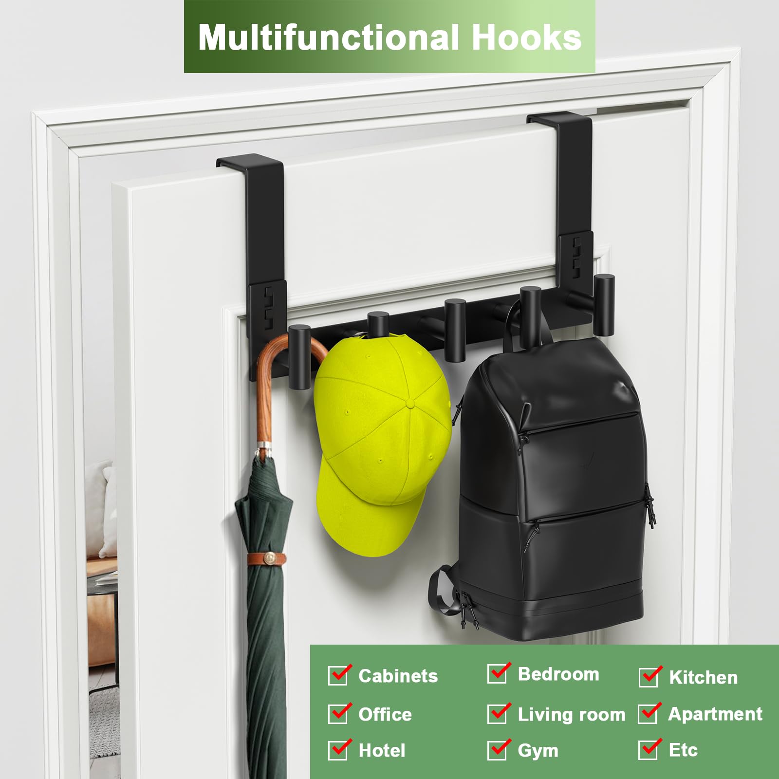 VINHOLD fits doors up to 1.7 inches for versatile placement.