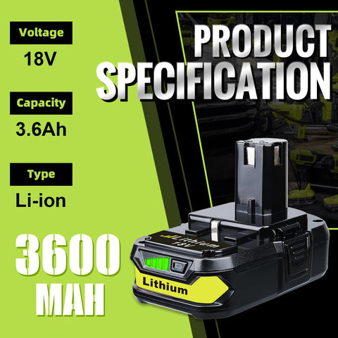VINIDA 2P 3.6Ah 18V battery side view