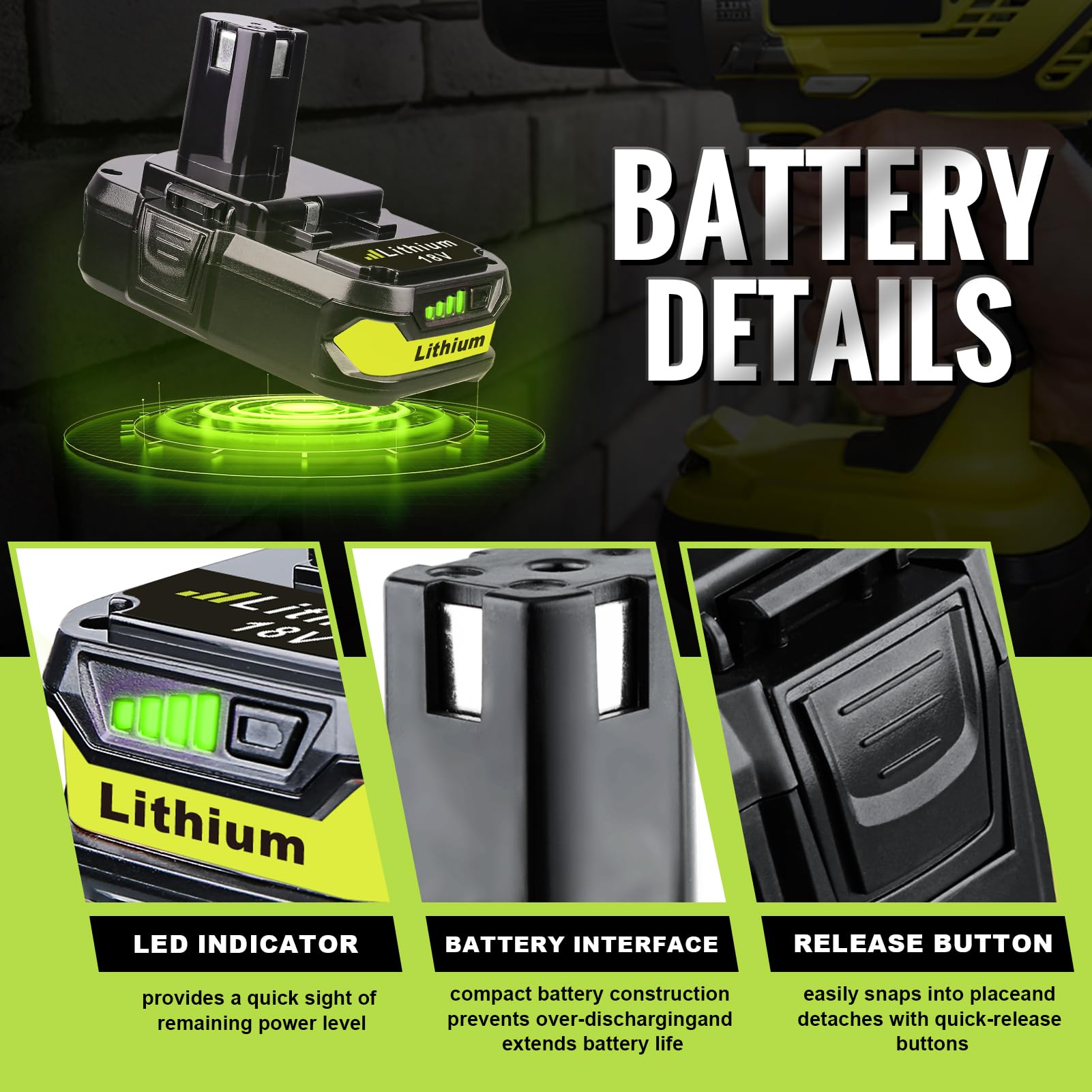 VINIDA Ryobi compatibility across P102-P109 models