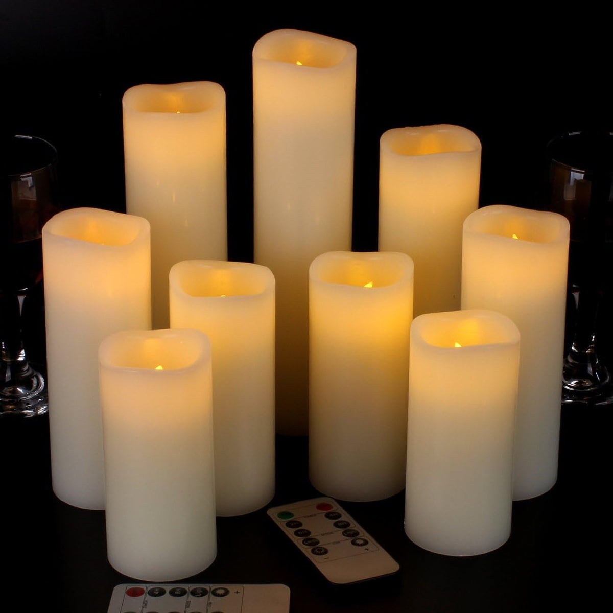 Vinkor flameless ivory 4in candle emits a warm, safe glow for cozy evenings