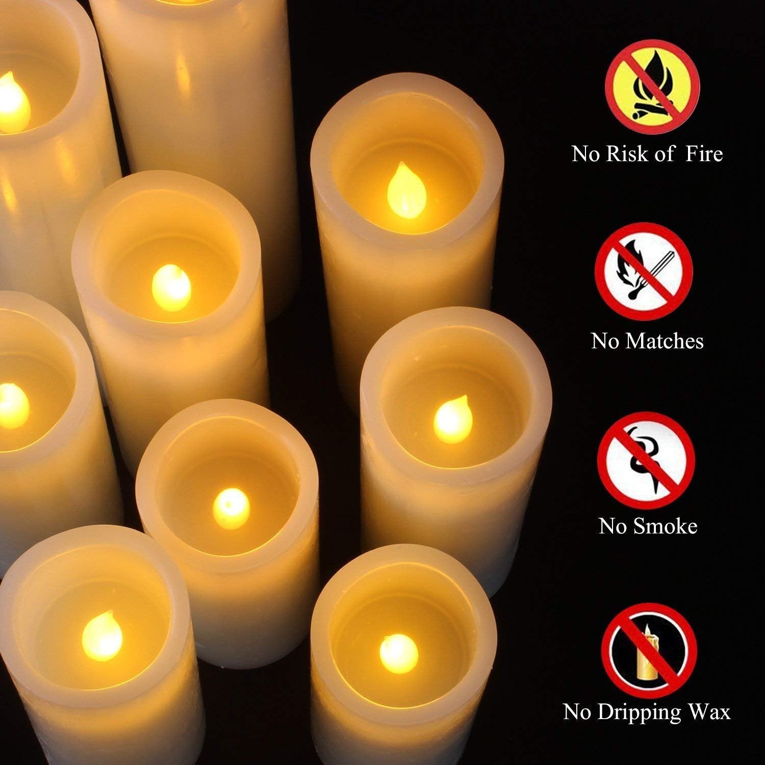 Vinkor ivory 8in flameless candle with realistic wax look and flicker