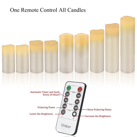 Vinkor ivory 9in flameless candle for larger setups and focal accents