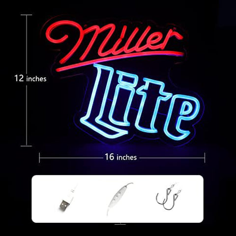 Vinray Miller neon sign features a dimmer control for adjustable brightness.