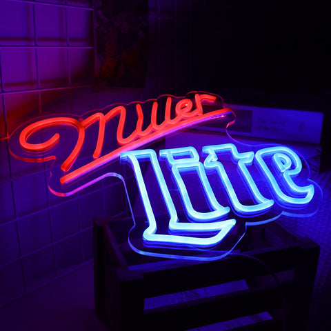 Vinray Miller neon sign includes hanging chain for easy ceiling or wall mounting.