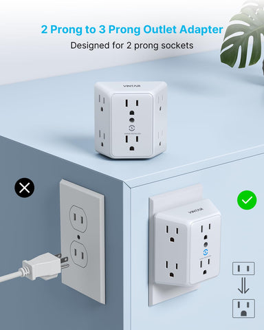 VINTAR three-sided mountable wall tap secured to outlet