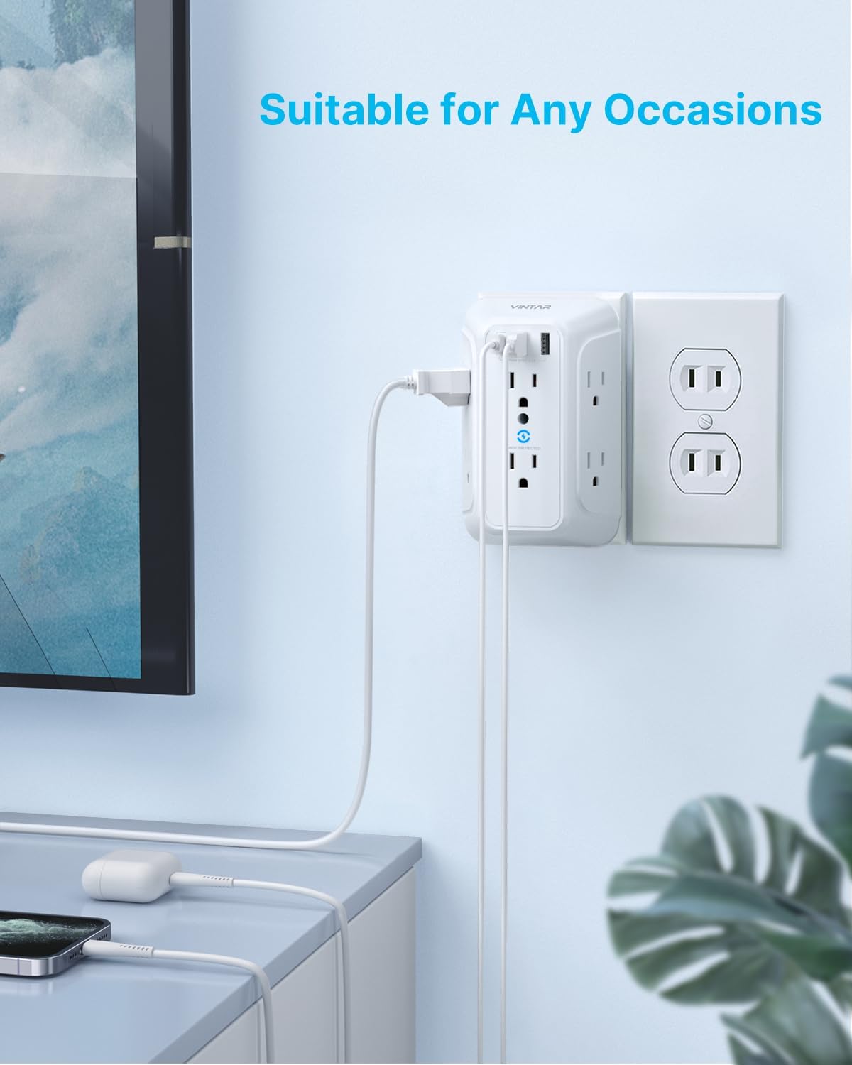 VINTAR 900 joules surge protector with indicator light.