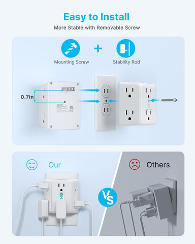 VINTAR outlet extender ideal for bedside or hotel setups