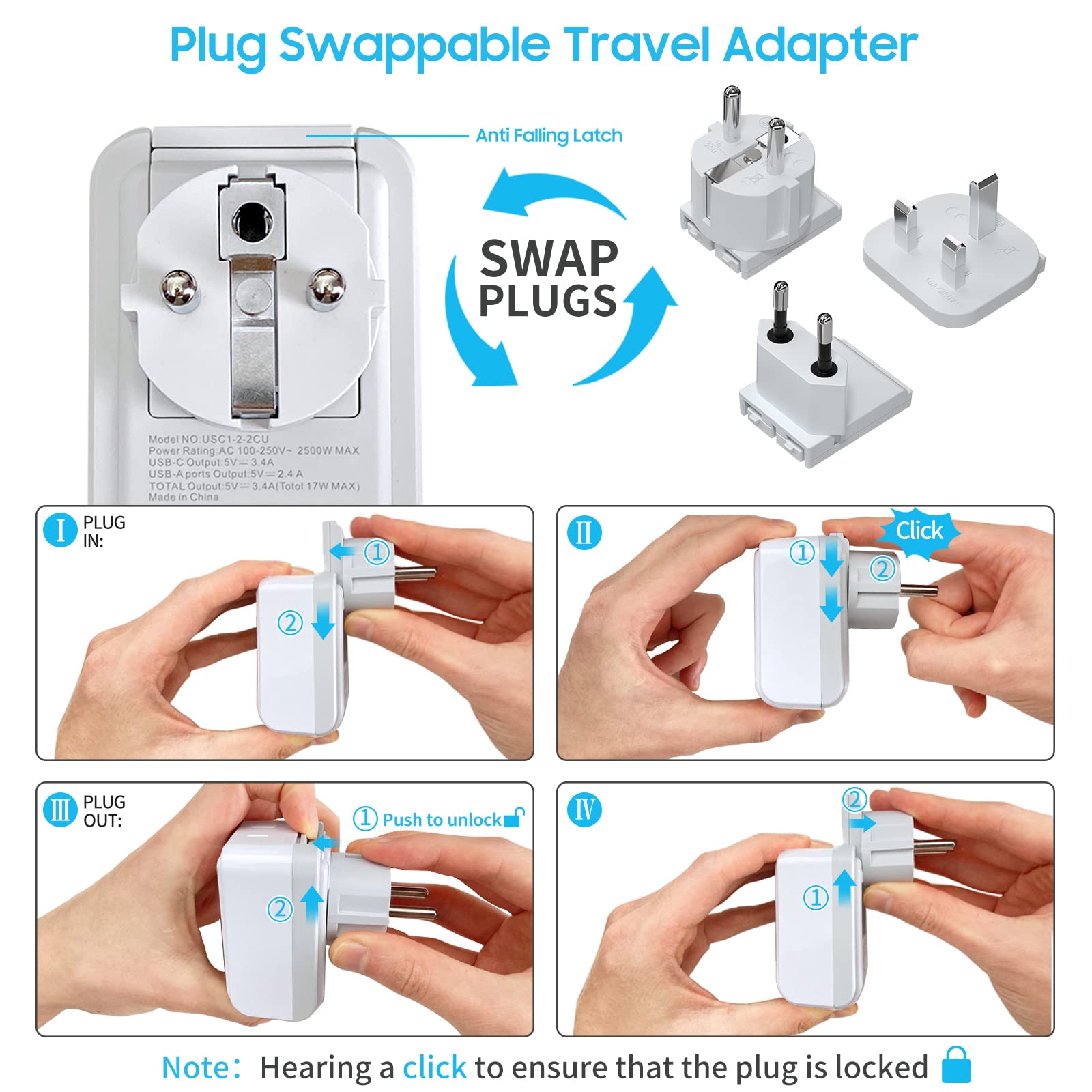 VINTAR detachable attachments enable versatile European socket compatibility.