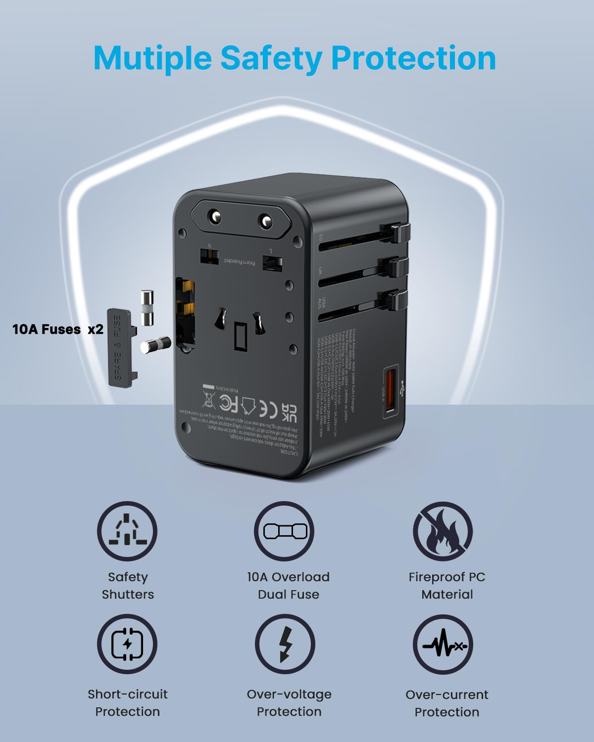 VINTAR safety features include overload fuse and fire-resistant housing.