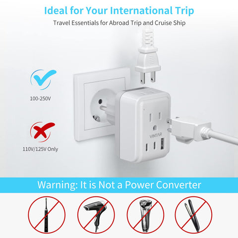 VINTAR travel storage bag keeps the adapter and cables organized.