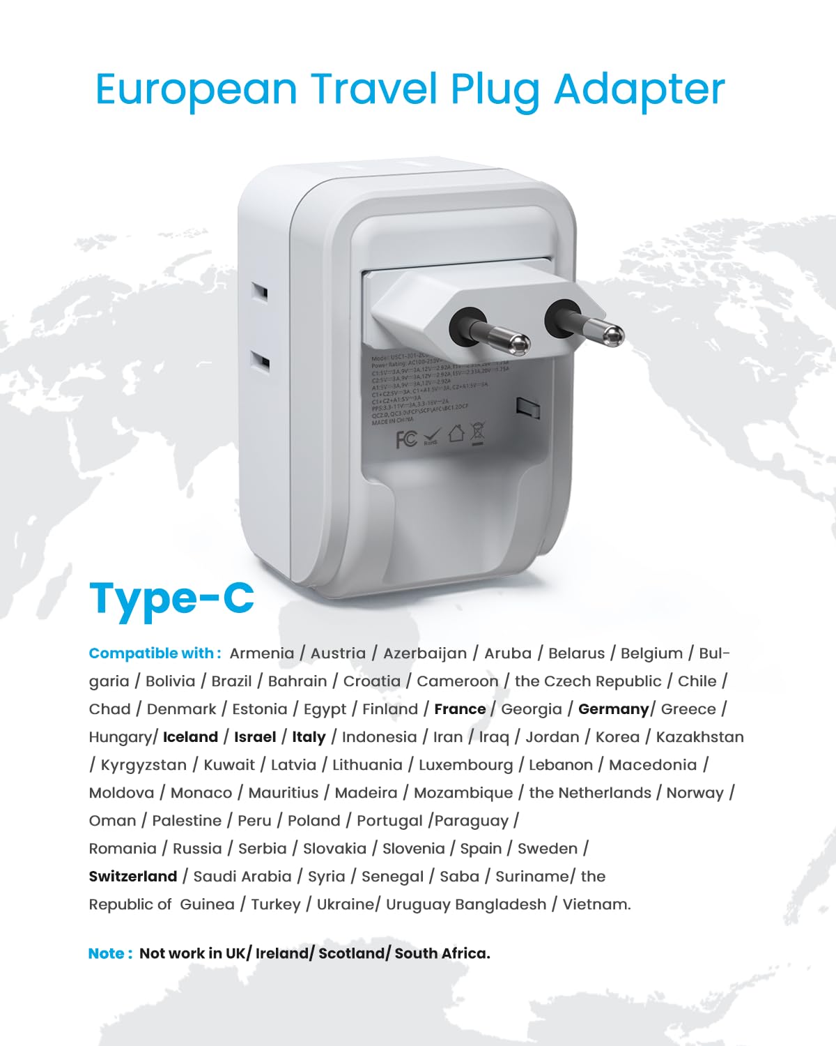 VINTAR broad Europe compatibility covering Italy, France, Germany, Spain.