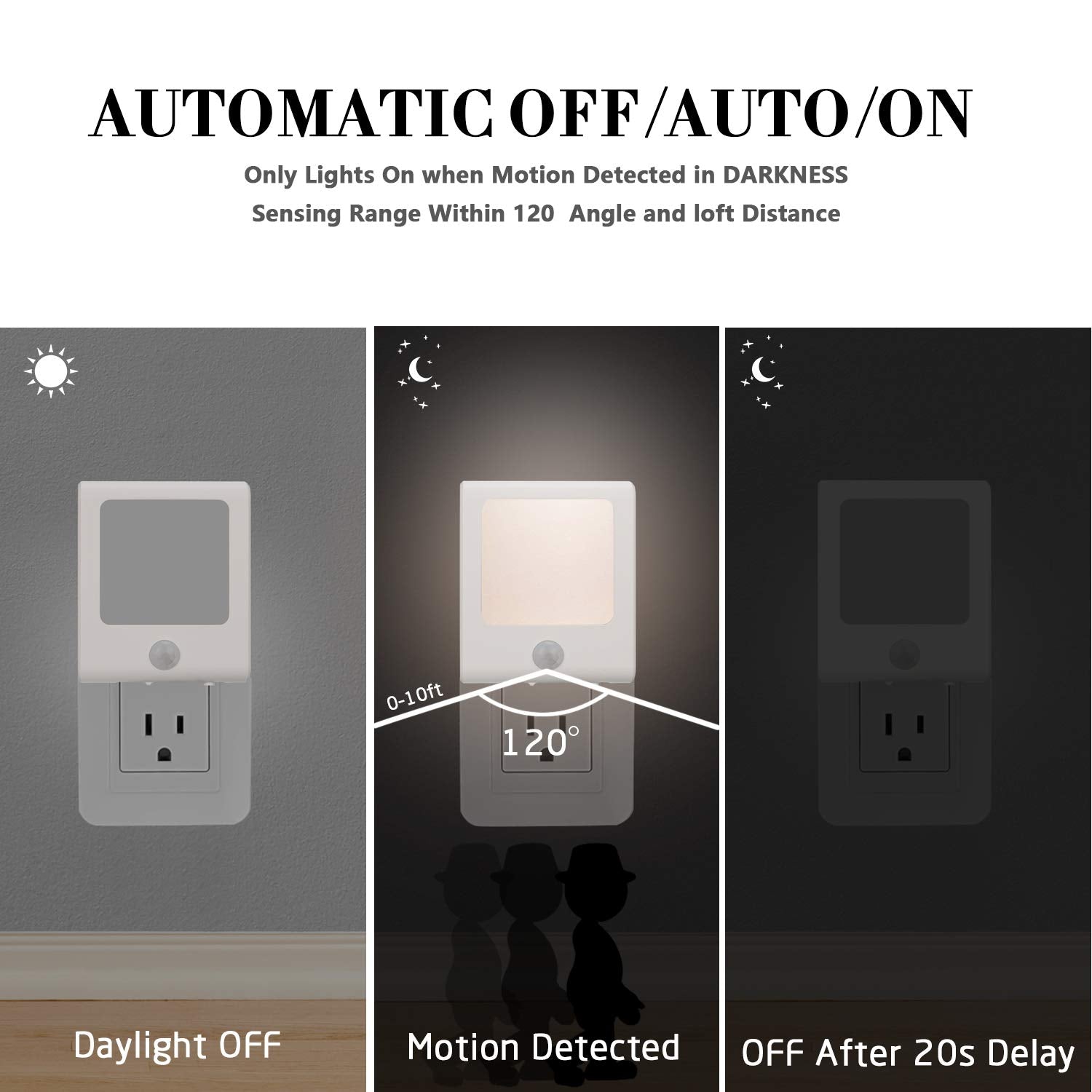 VINTAR dimmable warm white night light with adjustable brightness for comfortable nights