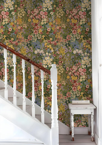 Vintique boho wallpaper ideal for cozy bedrooms and living areas.