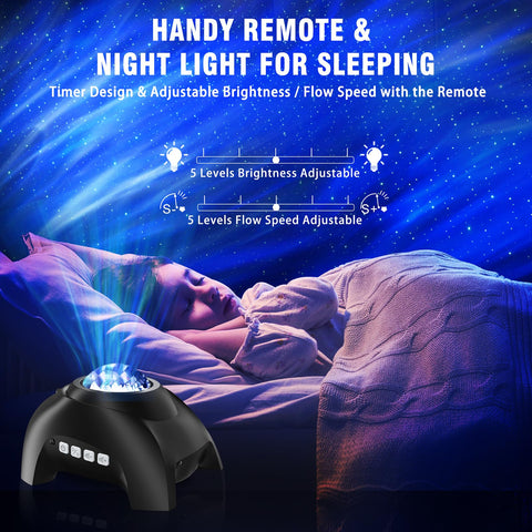 Vinwark Bluetooth speaker enhances ambiance with crisp highs and deep bass.