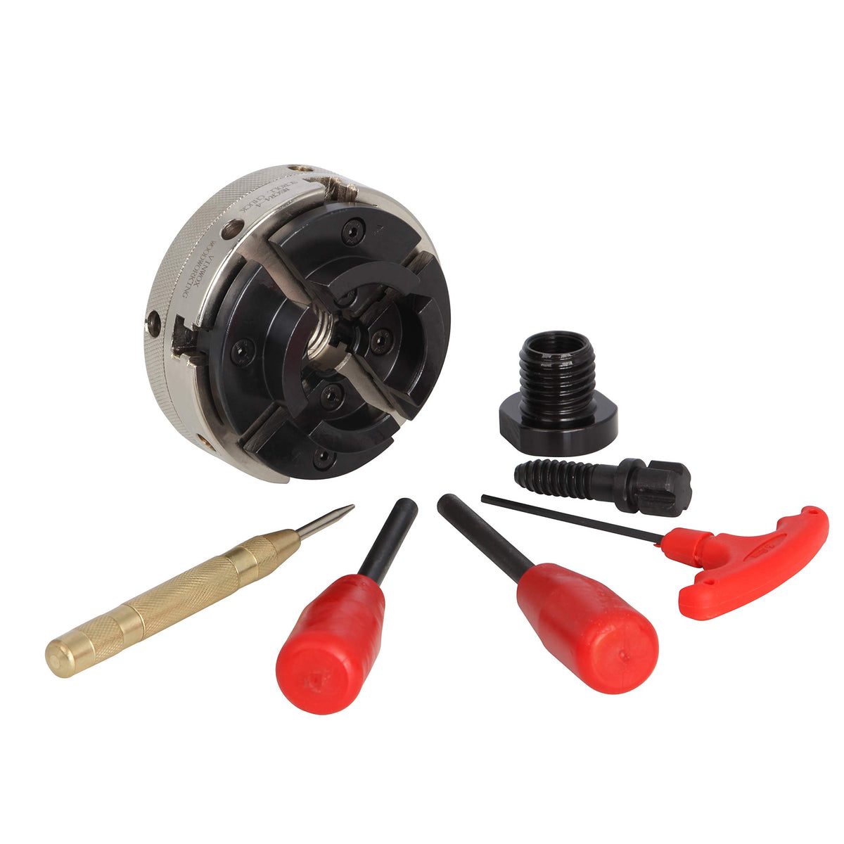 VINWOX 4 jaw chuck body enables precise wood turning with firm grip.
