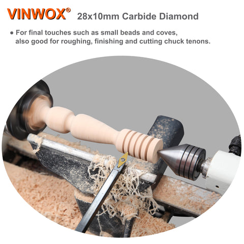 VINWOX ergonomic beech handle for comfortable extended turning sessions