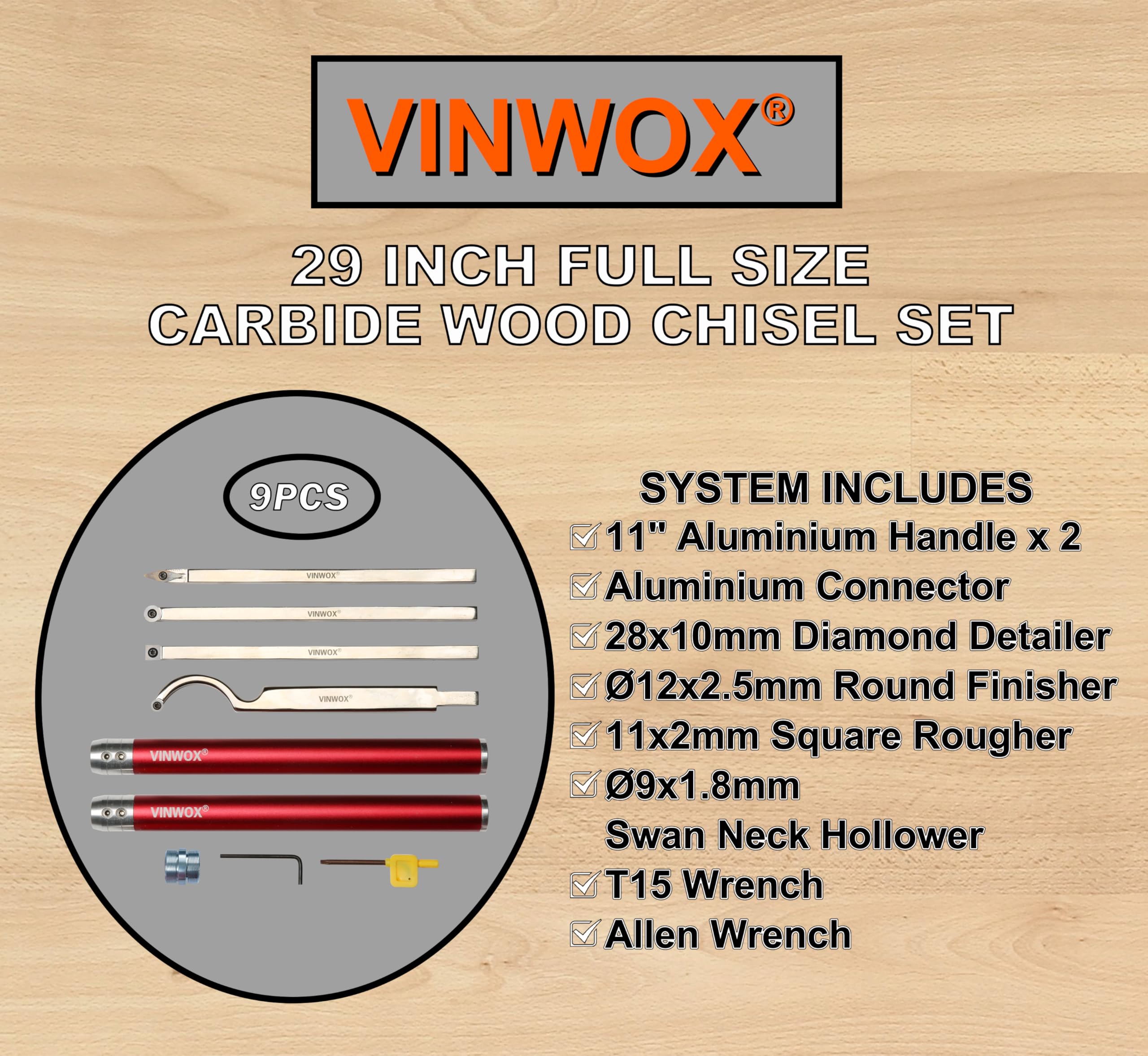VINWOX full assembly in use shows versatile hollowing capability.