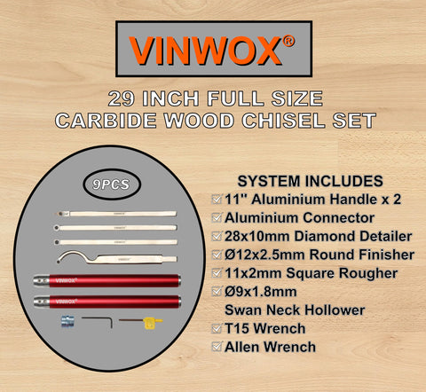 VINWOX full assembly in use shows versatile hollowing capability.