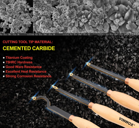 VINWOX lathe tool set finisher blade for smooth inside bowls