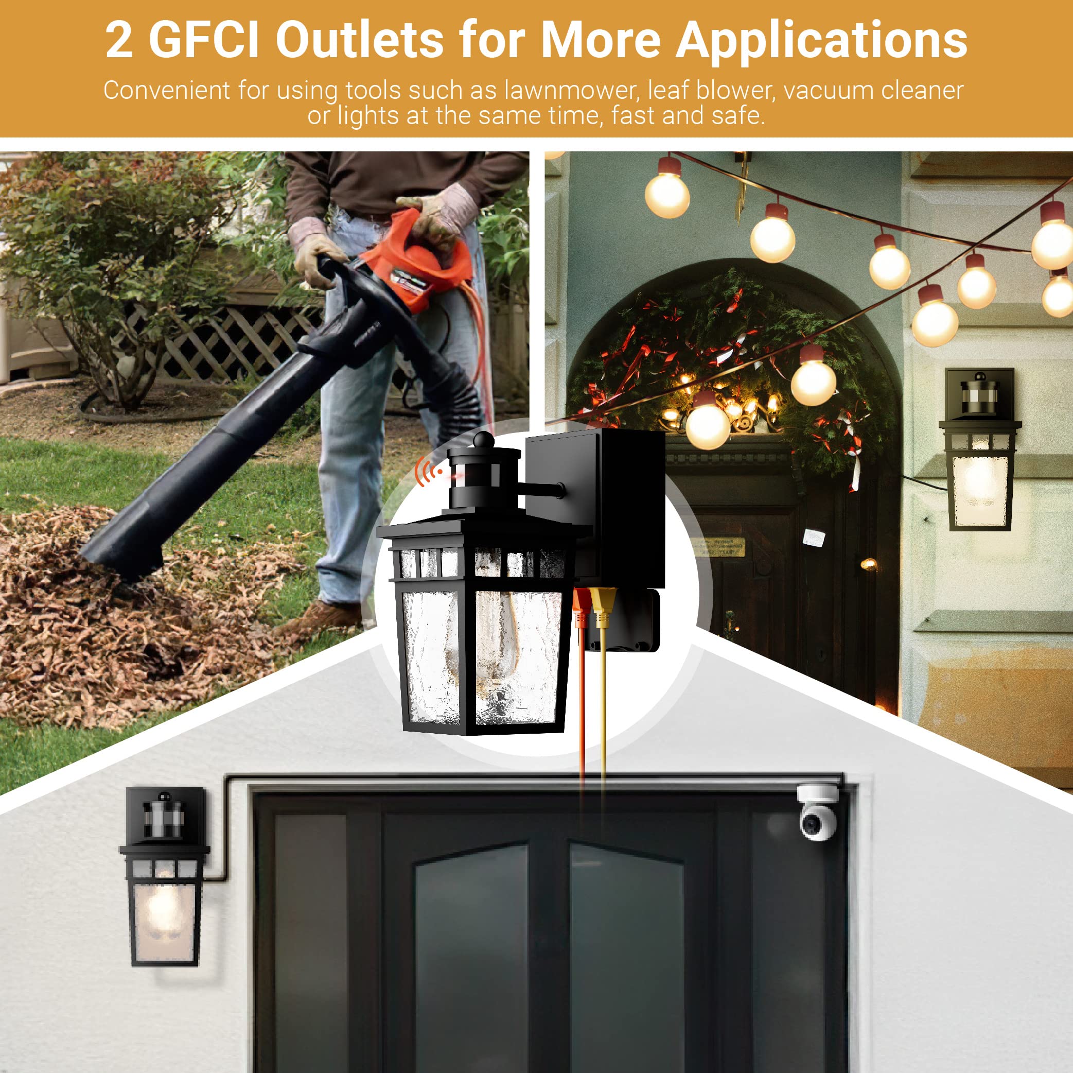 VIOAOEAFA wide 35ft, 180° detection range helps outdoor safety.