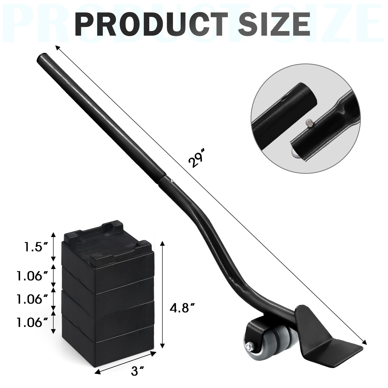 Four raise blocks stacked to adjust fulcrum height for VIOBEPASS lifter