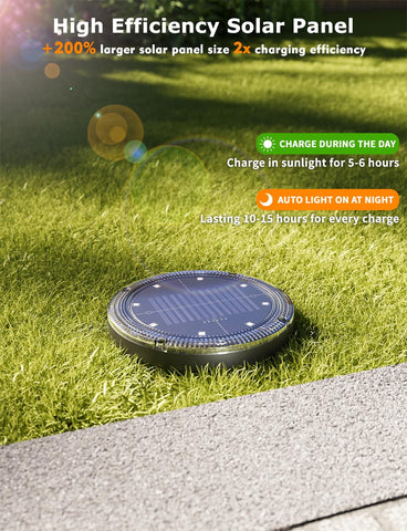 VIODAIM 24-LED ground light provides vivid walkway brightness.