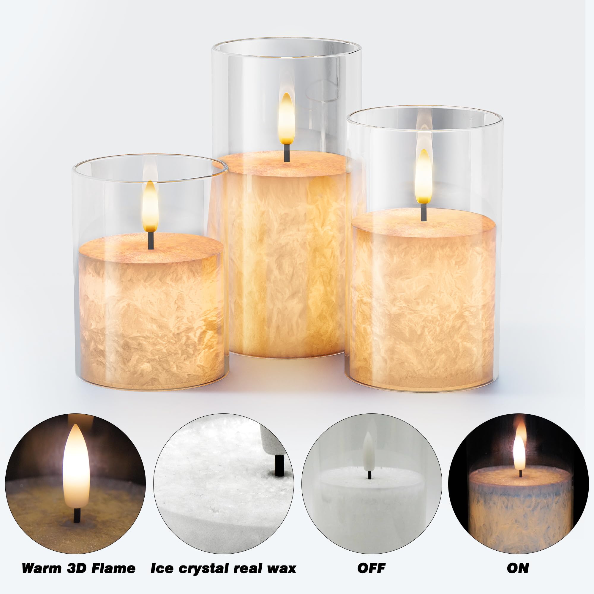 VIODAIM candle dimensions: 3-inch diameter, heights of 4–6 inches.