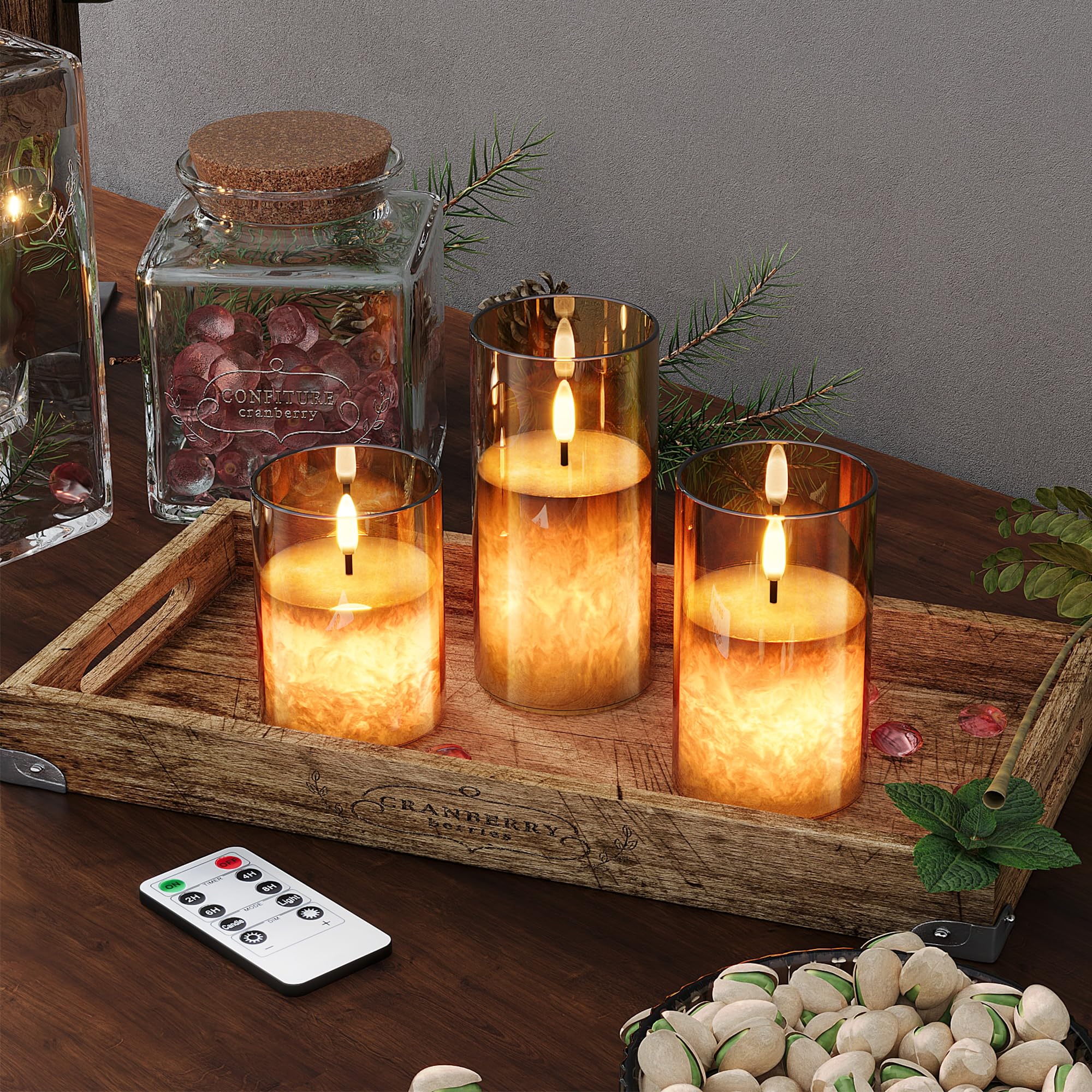 VIODAIM AA-battery powered candle set for versatile decor and gifting