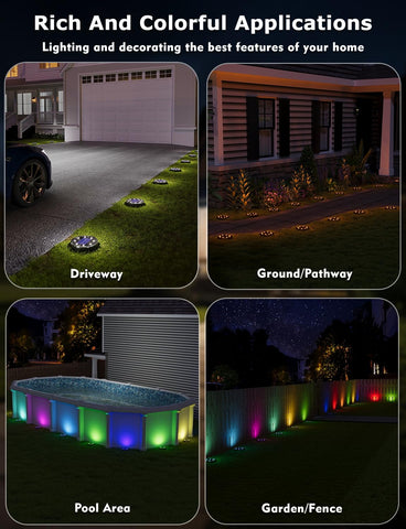 VIODAIM lawn and garden solar light improves driveways and borders.