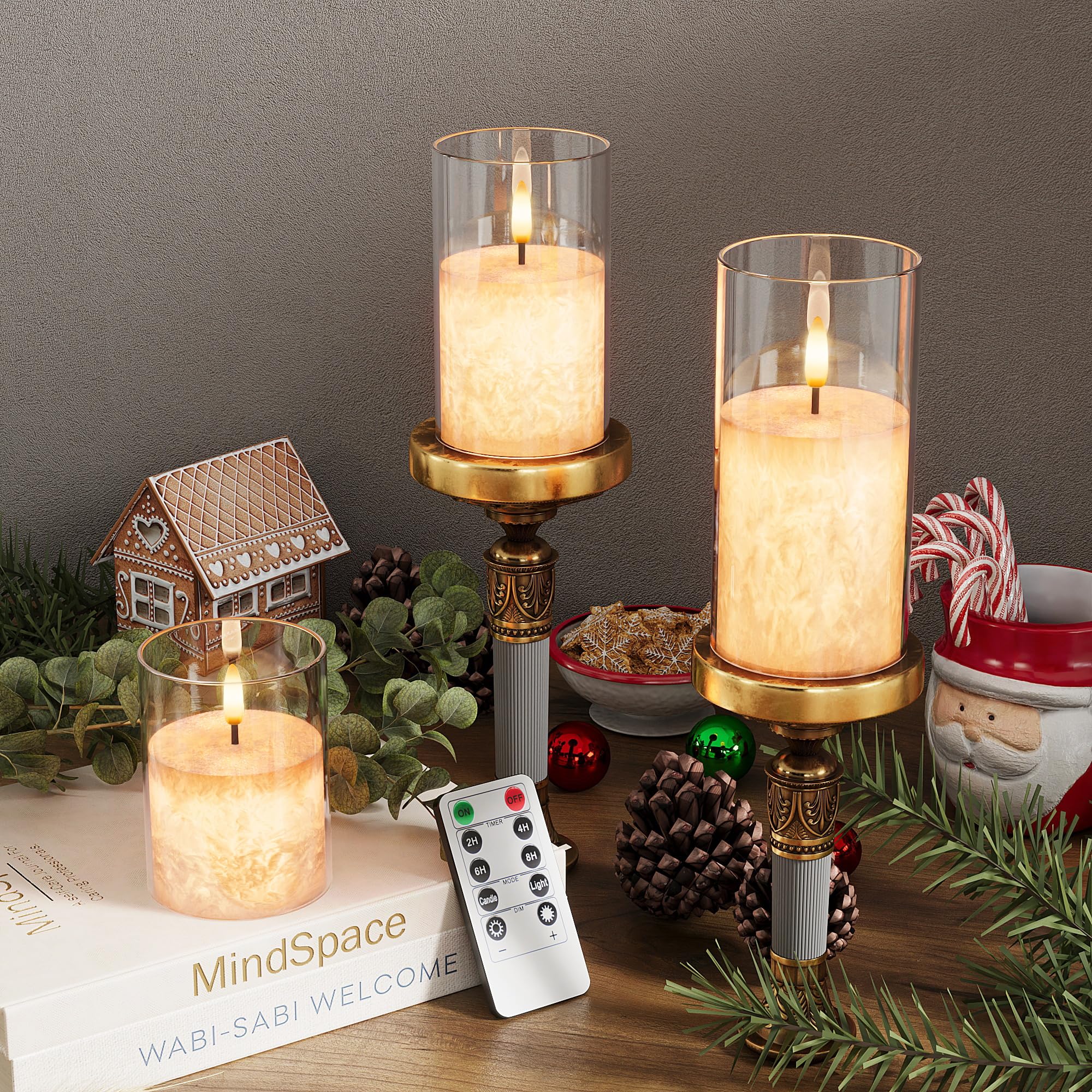 VIODAIM remote-enabled candle with timer and adjustable brightness.