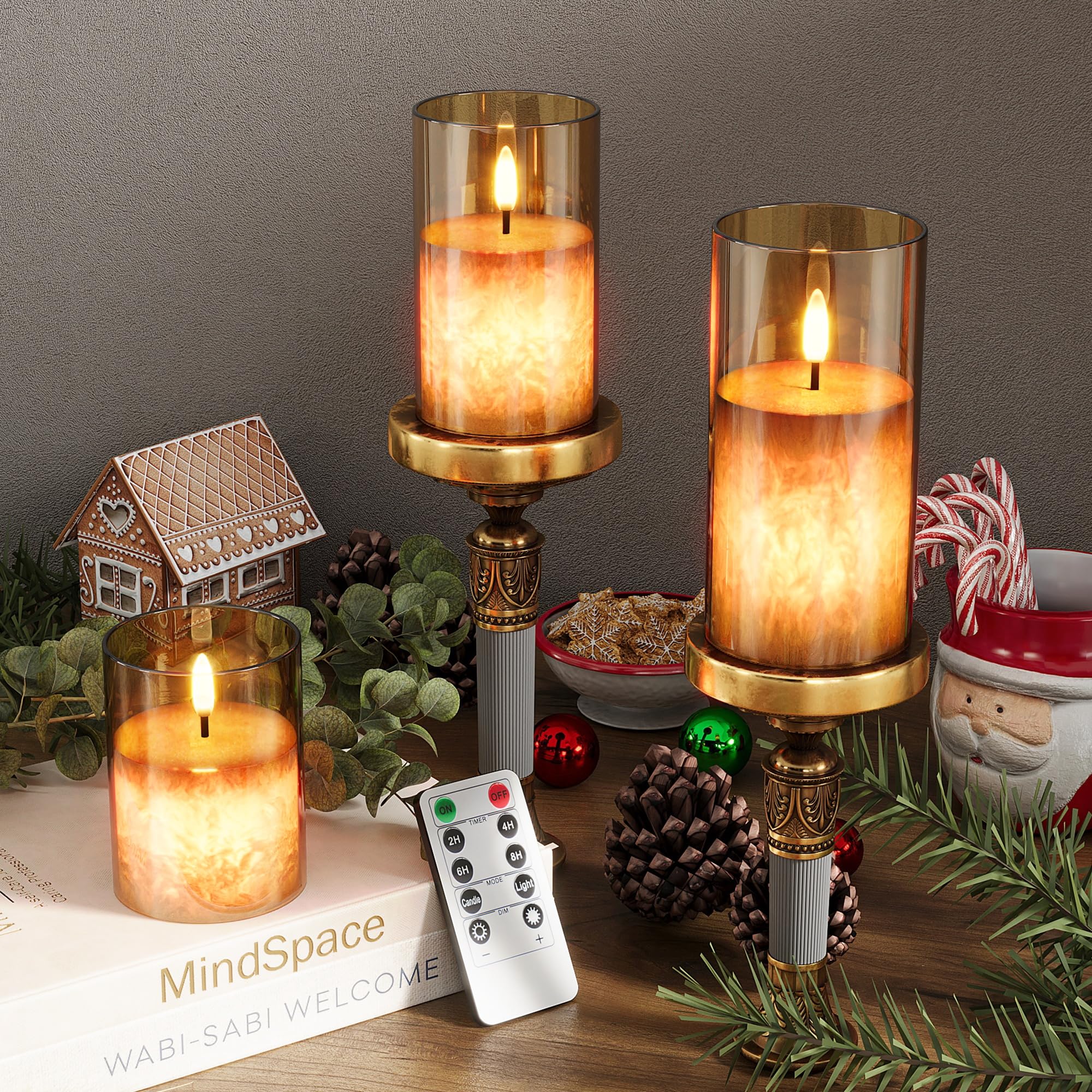 VIODAIM warm white flicker LED candle offering realistic flame without fire risk