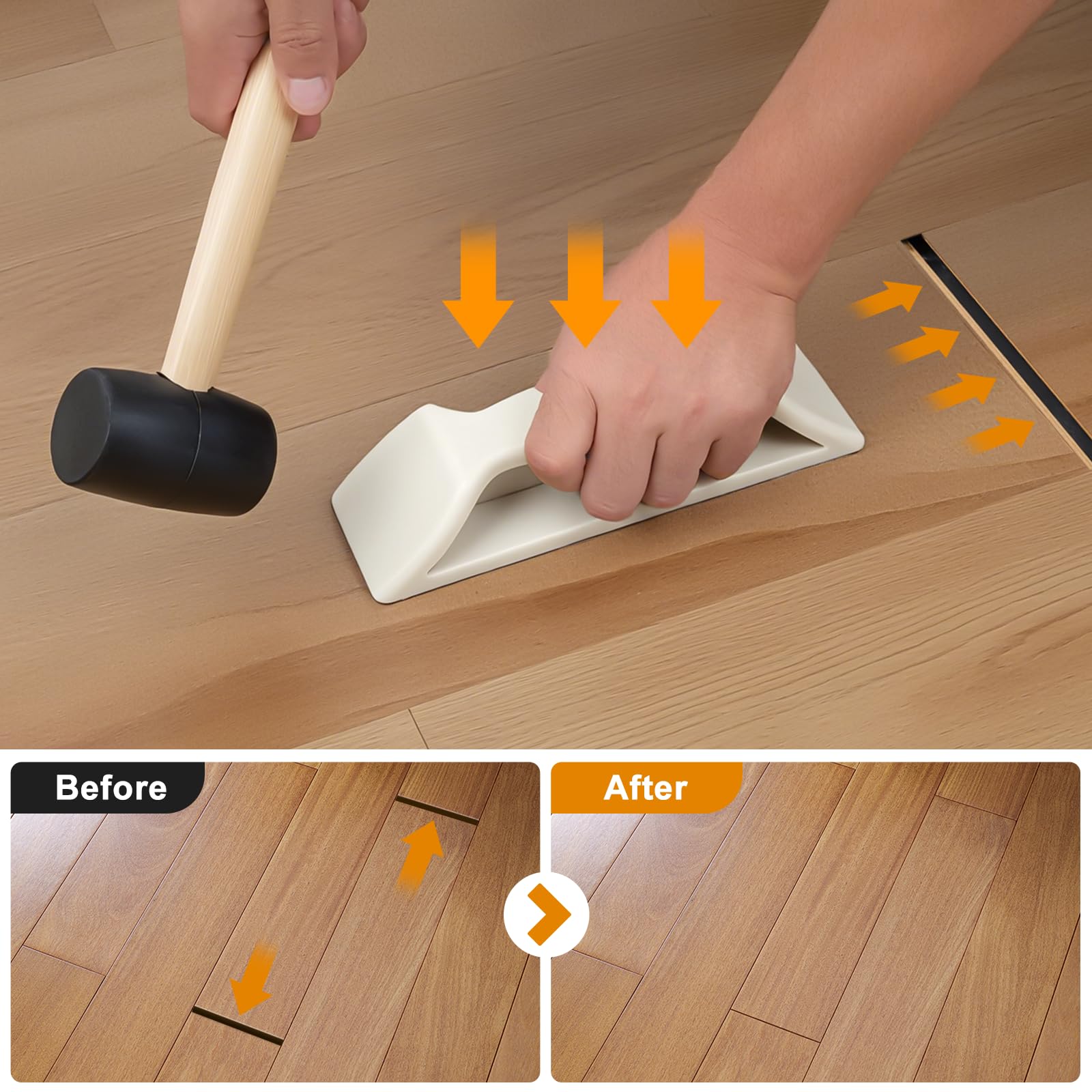Violetfox Floor Gap Fixer compatible with hardwood, laminate, LVP, SPC, engineered floors