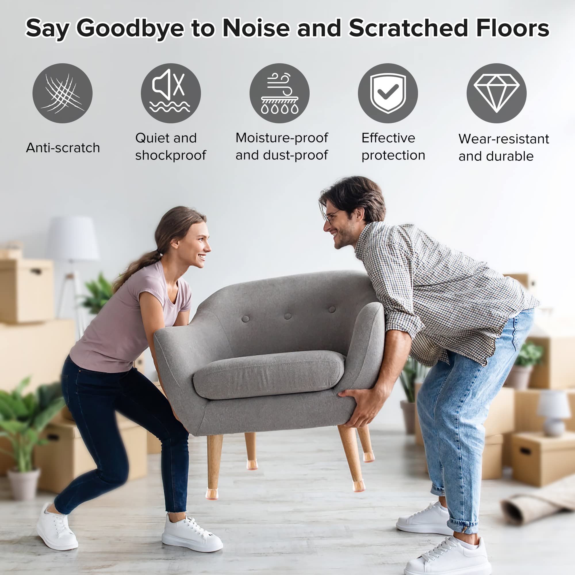 Violibar felt-bottom furniture pad enables silent movement on wood or tile