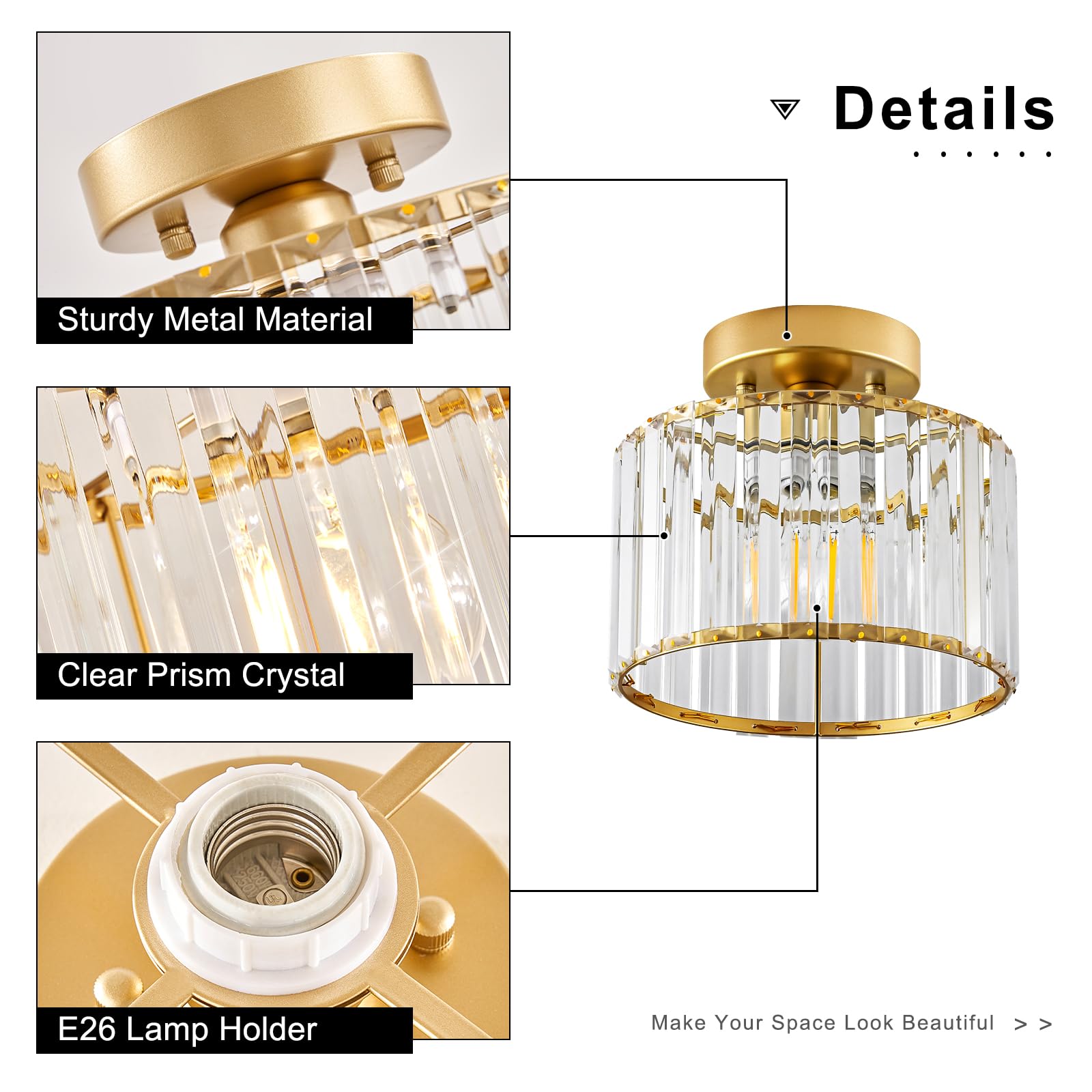 Violoemi 8.66 inch fixture fits small rooms while elevating decor