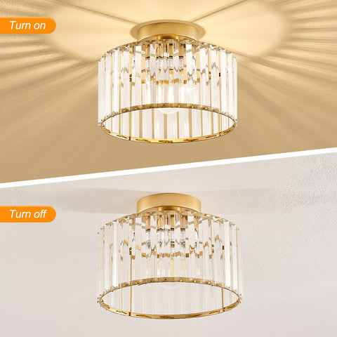 Violoemi gold ceiling lamp elevates entryways with a refined glow