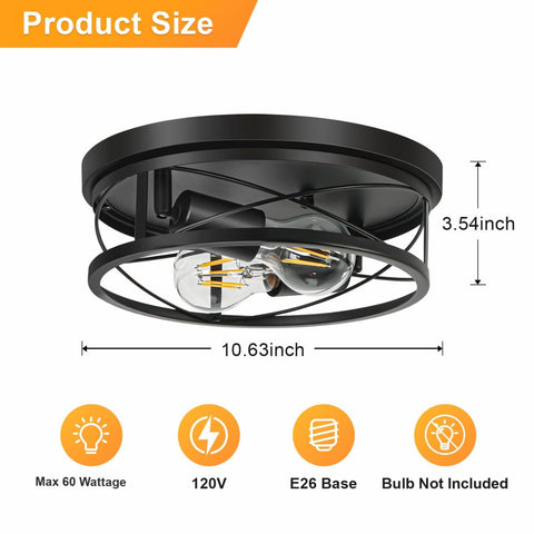 VIOLOEMI kitchen round ceiling light in black offers clean ceiling aesthetics and bright illumination.