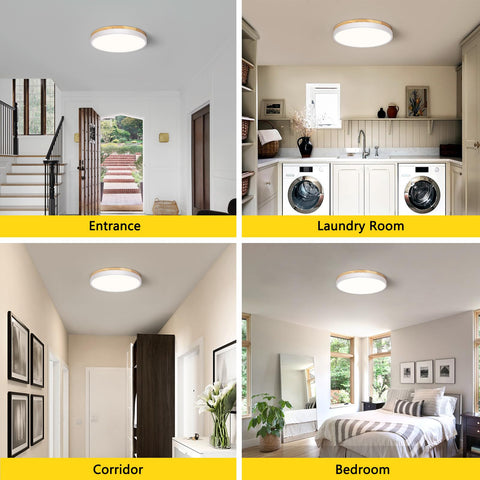 VIOLOEMI oak wood fixture with acrylic drum shade adds minimalist elegance to interiors.