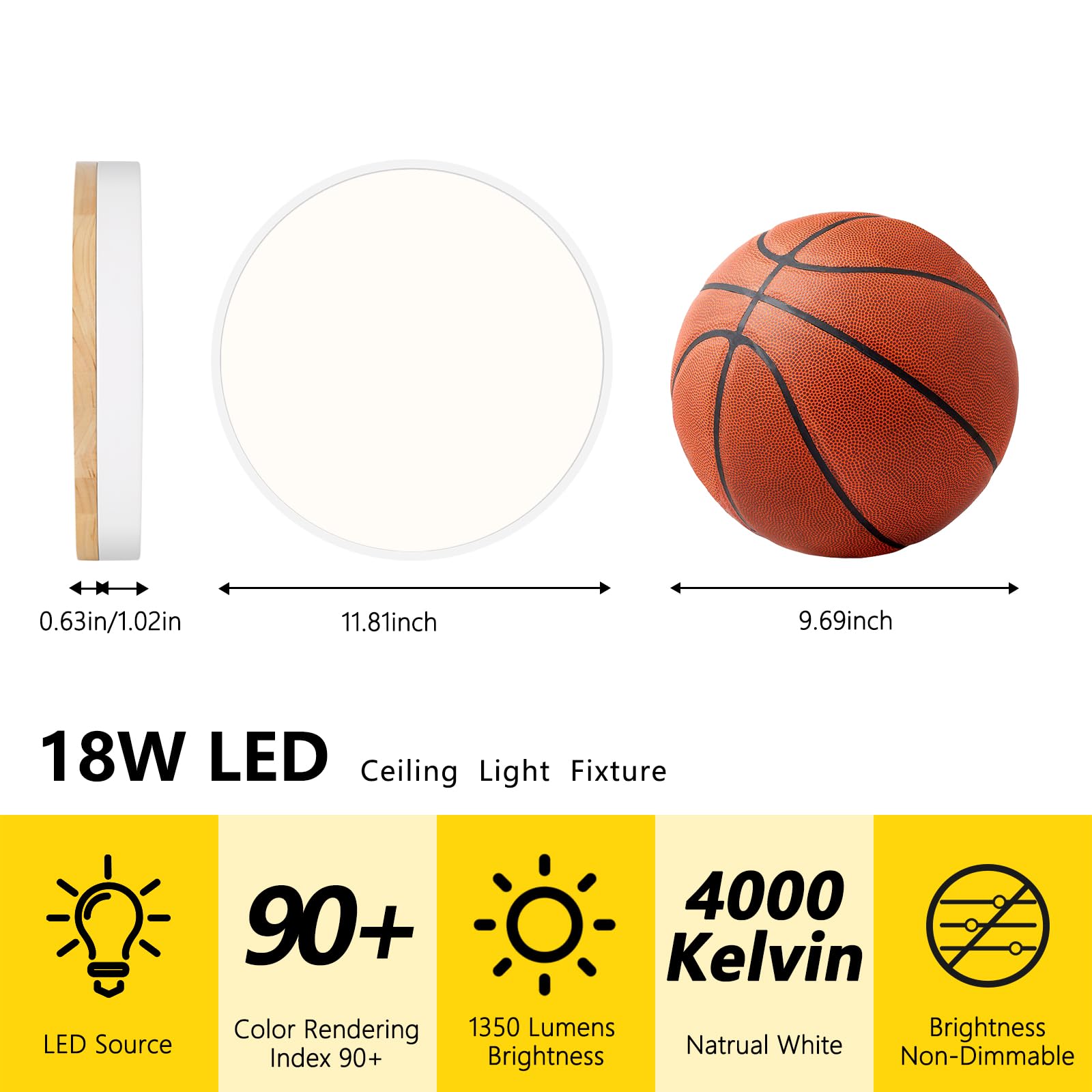 VIOLOEMI round LED flush mount offers clean, bright illumination for living spaces.