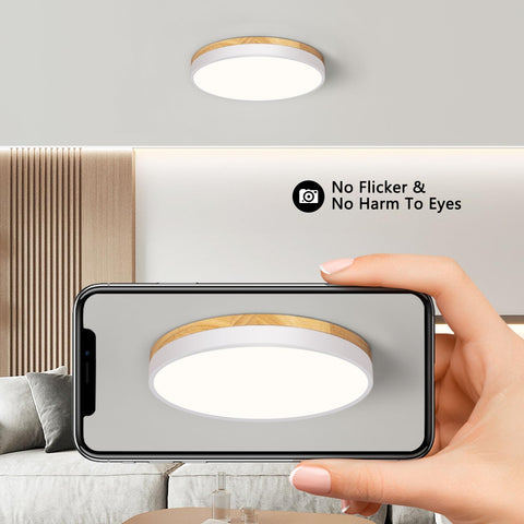 VIOLOEMI white minimalist ceiling lamp complements white ceilings and contemporary décor.