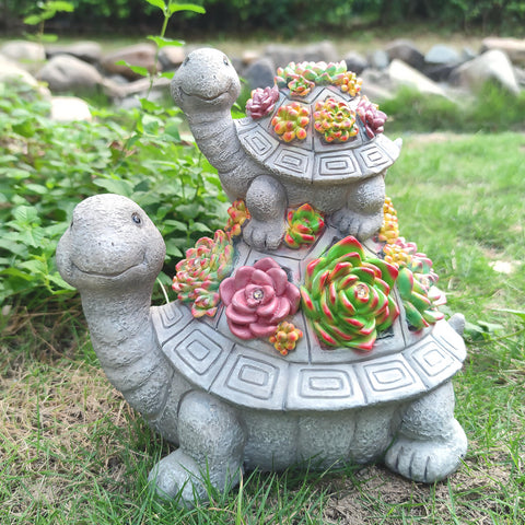 VIOYOUNS resin turtle is hand-painted for a lifelike look.