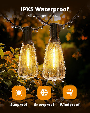 VIPAR LED outdoor string lights with 32 bulbs offer cozy brightness for evenings
