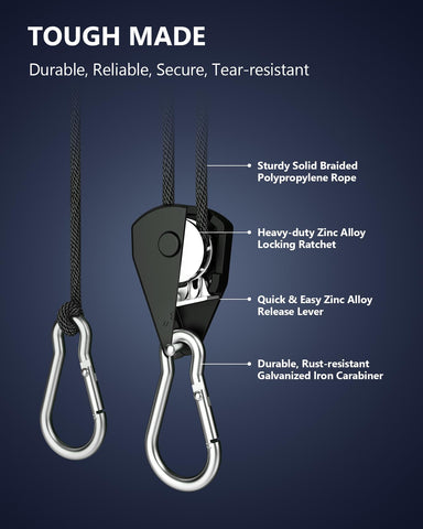 VIPARSPECTRA galvanized carabiner hook close-up showing rustproof hardware