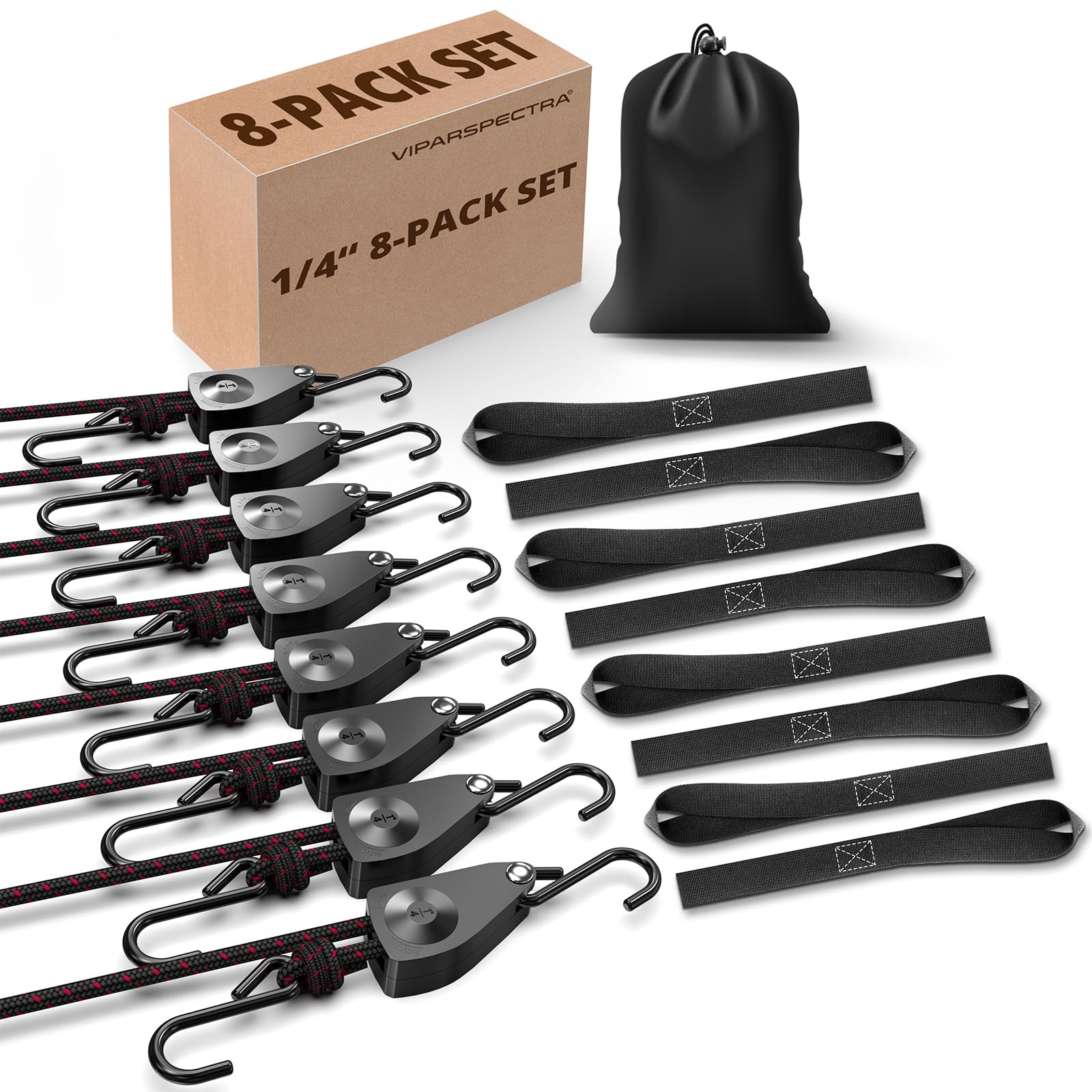 VIPARSPECTRA ratchet tie-down strap 12ft securing loads with 150 lbs capacity