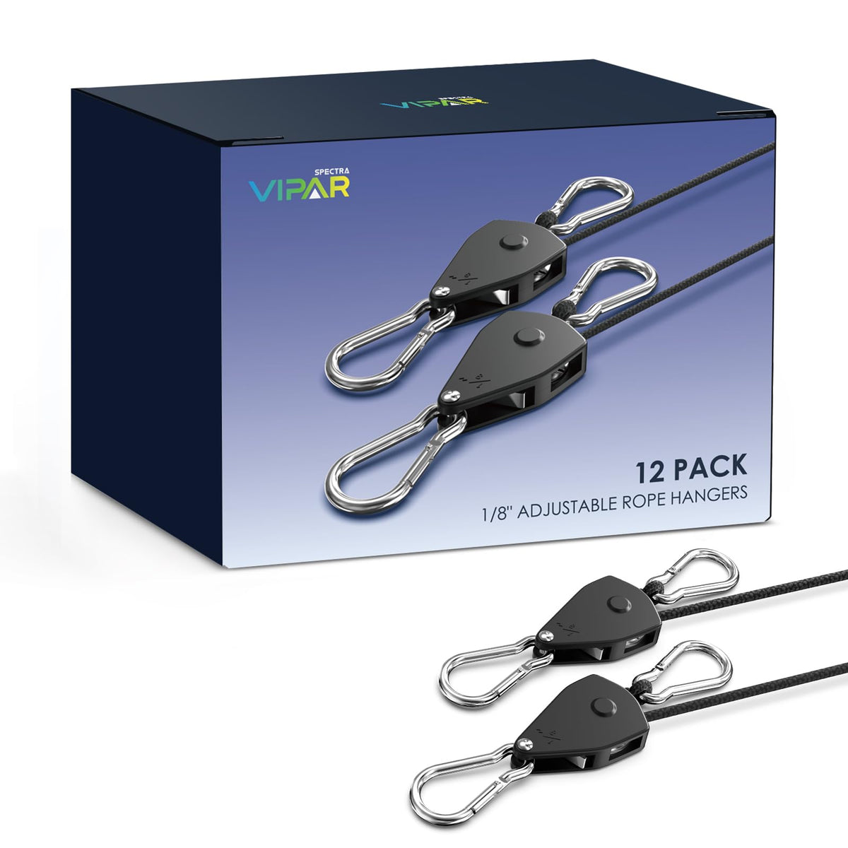 VIPARSPECTRA retractable ratchet tie down with carabiner close-up for secure mounting