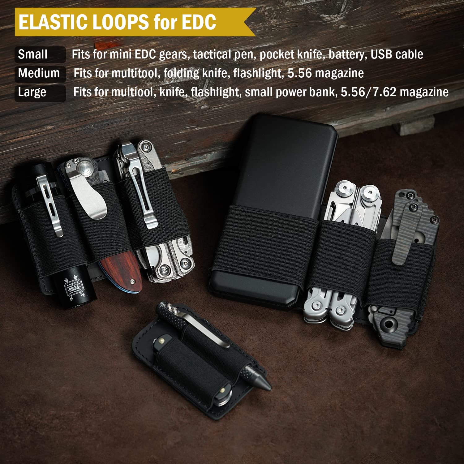 VIPERADE PL6 elastic pocket organizer keeps gear securely in place