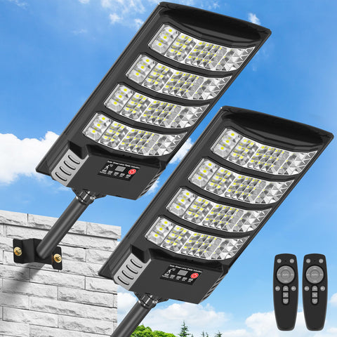Vipzon solar street light dusk-dawn with wide 270° coverage for driveways