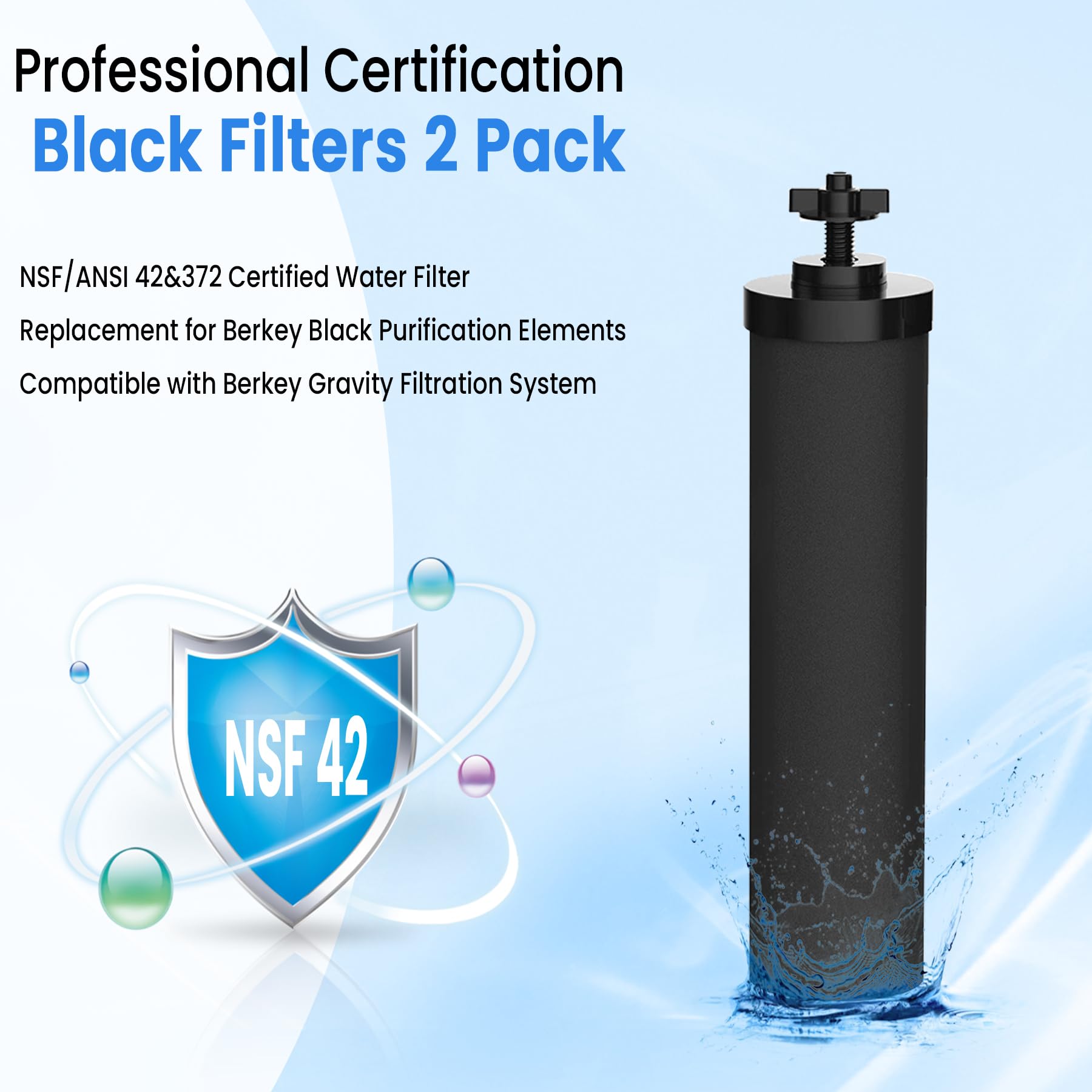 Virego BB9-2 black purification element core shown for easy replacement