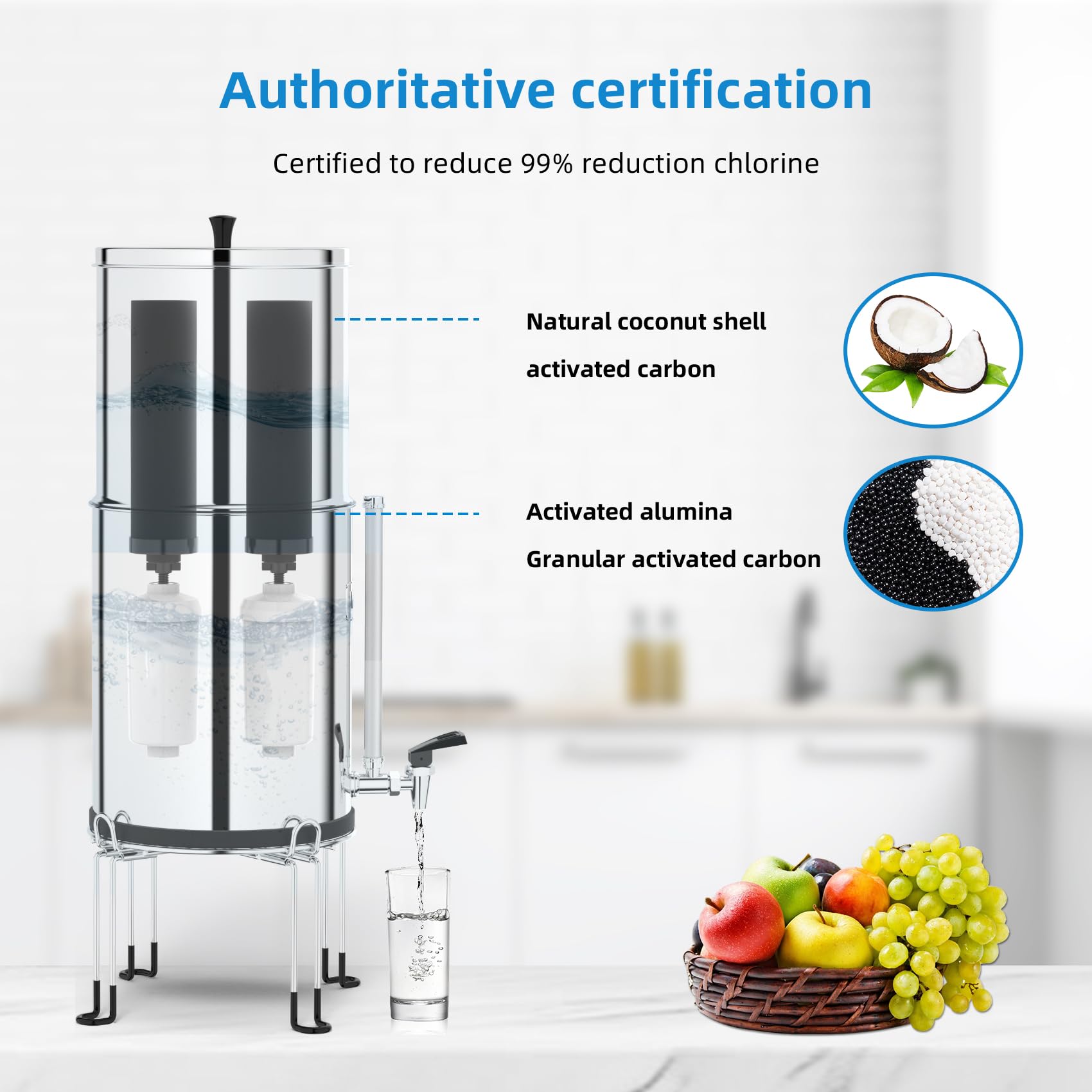 Virego PF-2 fluoride filter replacement for fluoride reduction and chlorine removal.