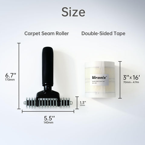 Vironix 16 ft double sided carpet tape for strong, heat free adhesion